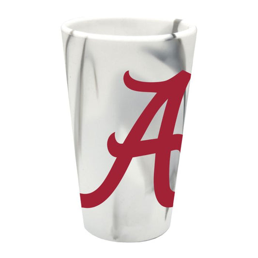 Alabama Crimson Tide White Marble Silicone Cup 16oz