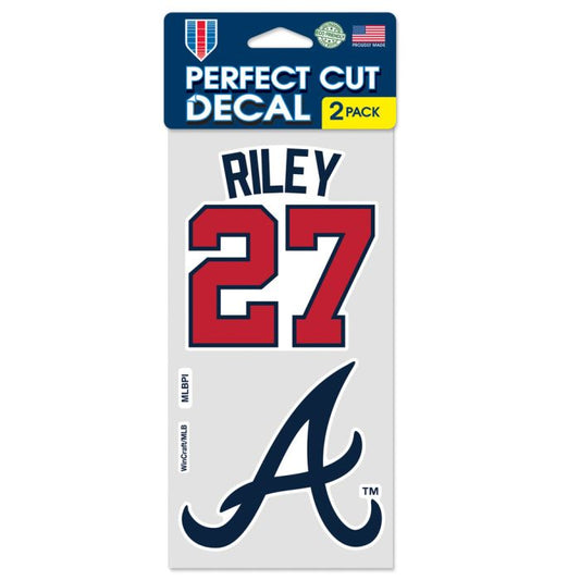 Atlanta Braves Decal Set of two 4"x4" Austin Riley