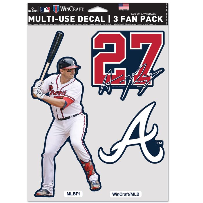 Atlanta Braves Multi Use Decal 3 Fan Pack Austin Riley