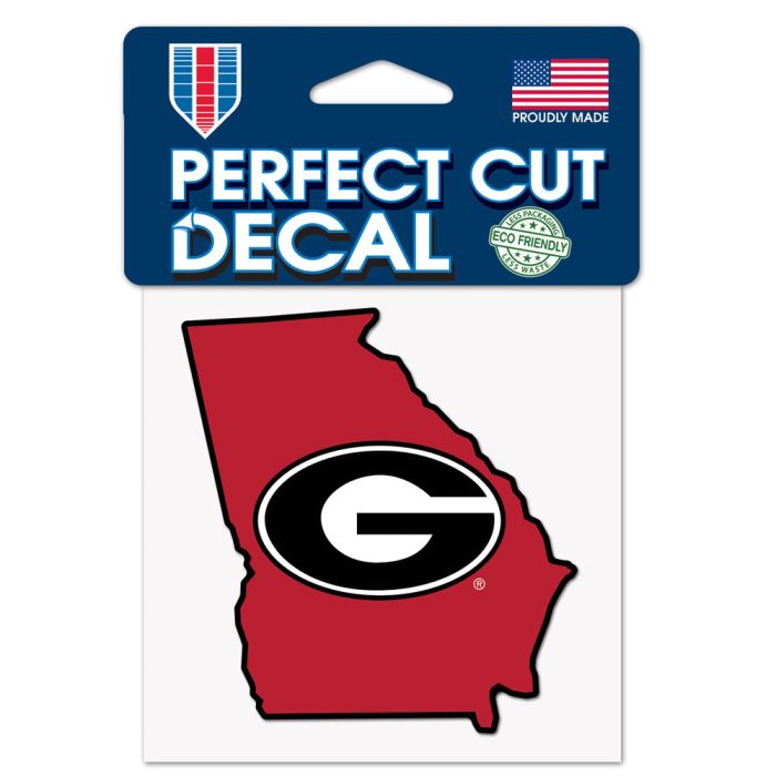 UGA Bulldogs State Shaped Decal 4" X 4"