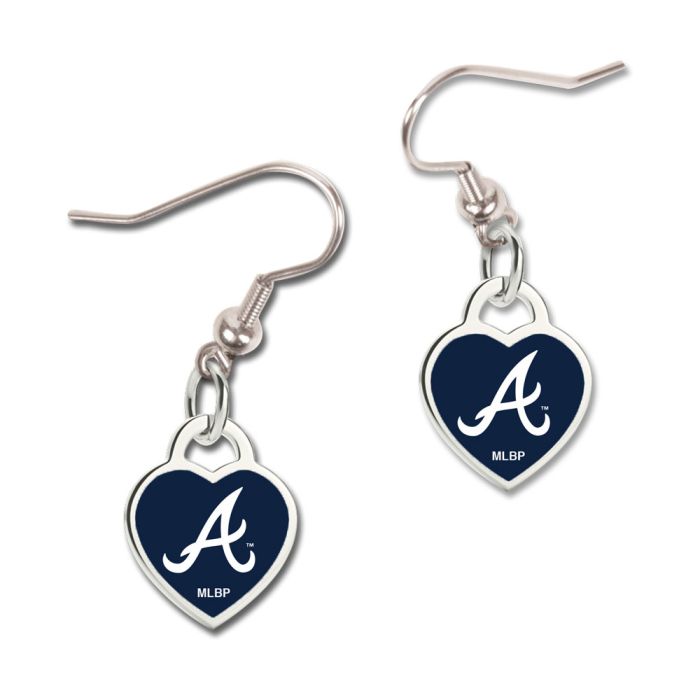 Atlanta Braves Heart Dangle Earrings